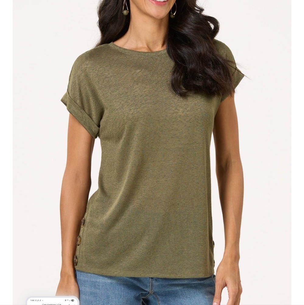 Cato Olive Green Short Sleeve Top